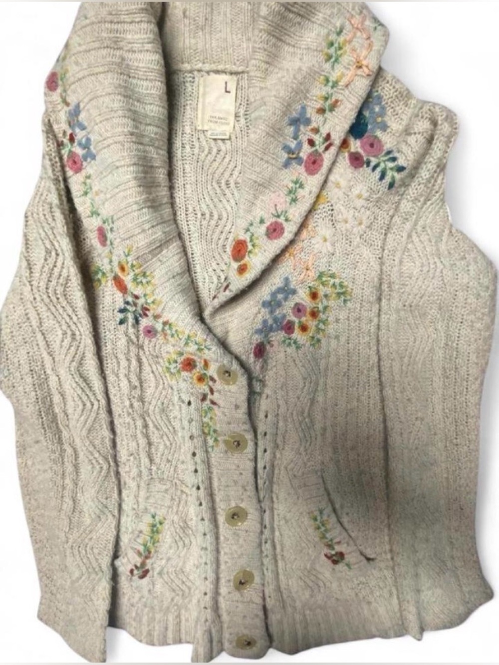 RARE! Anthropology “Far Away From Close” Embroidered Cardigan - Picture 2 of 9